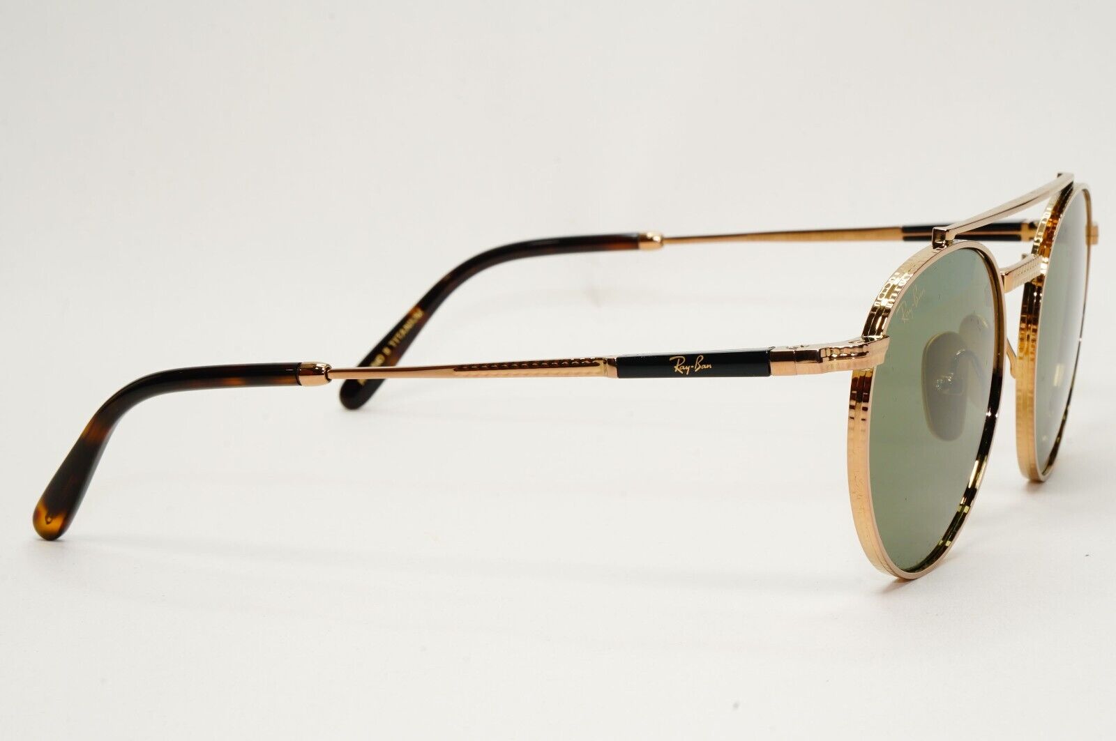 Ray-Ban Sunglasses Round II Titanium Gold Arista Green RB 8237 3138/52 50mm