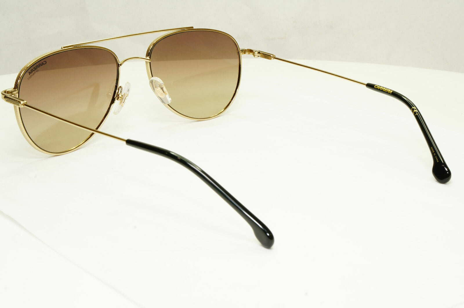 Carrera Gold Sunglasses Pilot Brown Gradient Fade Mens Metal 187 J5GHA 56mm