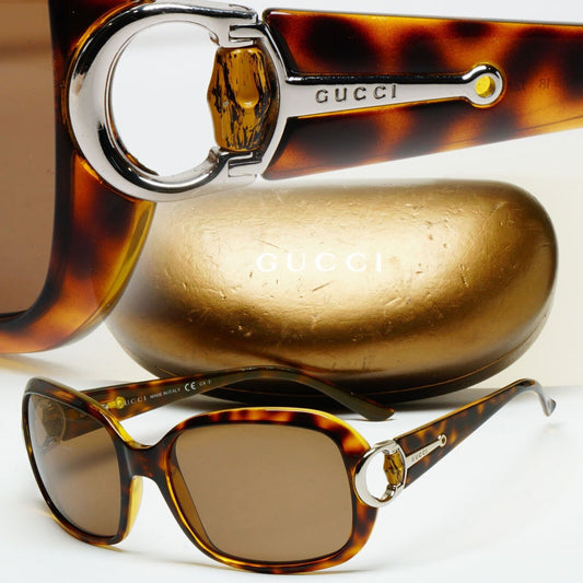 Gucci Sunglasses 2007 Vintage Brown Horsebit GG 3132/S 791CC 57mm 100225