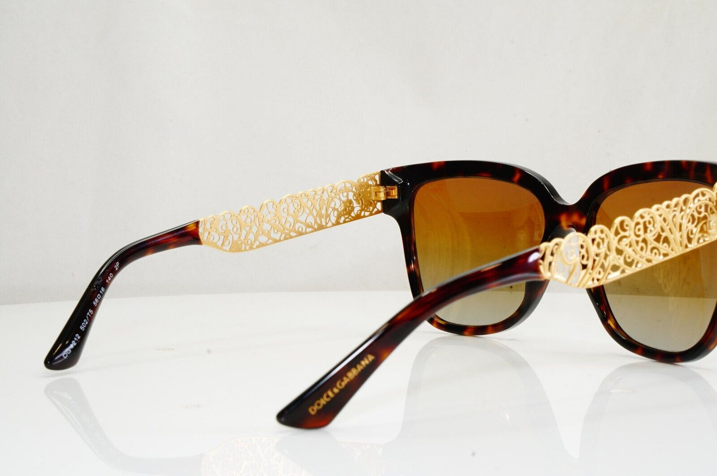 Dolce & Gabbana Sunglasses Polarized Ornate Gold Flowers DG 4212 502/T5 28201
