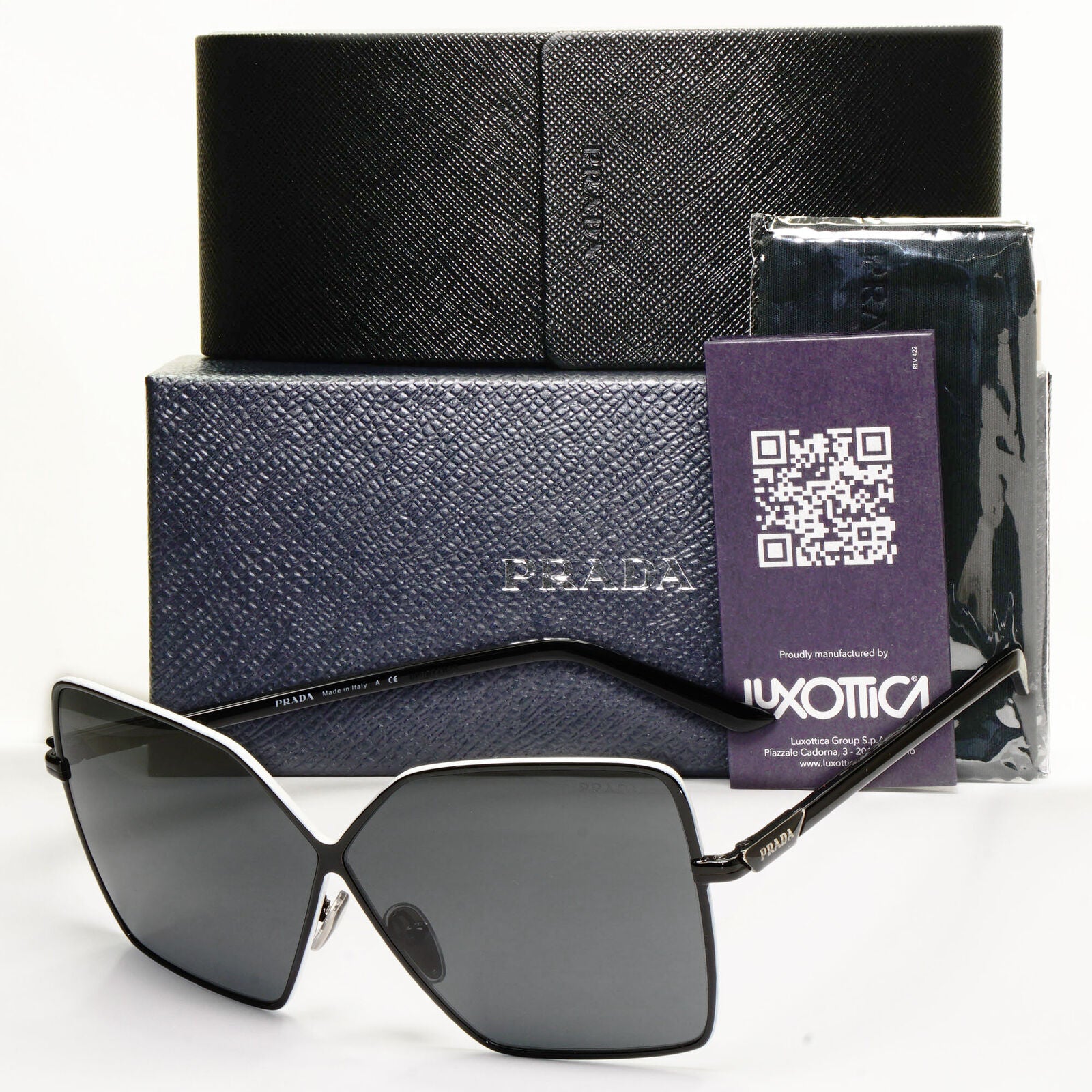 Prada Sunglasses Oversized Black Butterfly Square PR50YS SPR 50Y 1AB-5S0