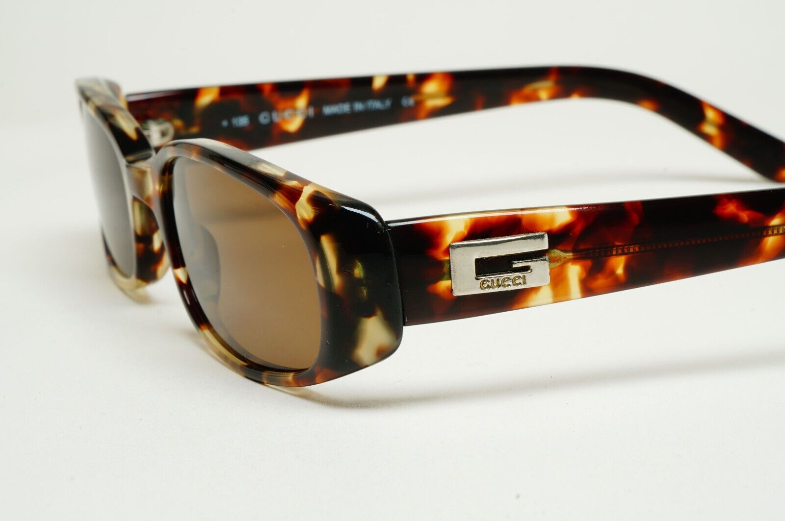 Gucci Sunglasses 1998 Vintage Brown Rectangle Small GG 2452/S 4TM 51mm 310125