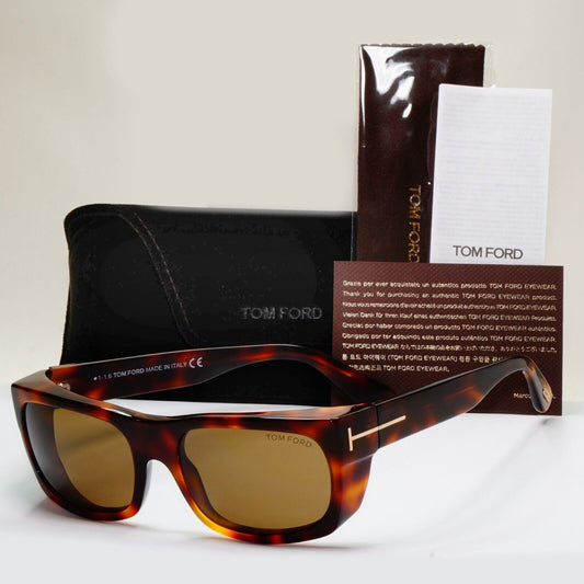 Tom Ford Sunglasses Toby Dark Brown Havana Square Acetate FT0440 TF 440 53J