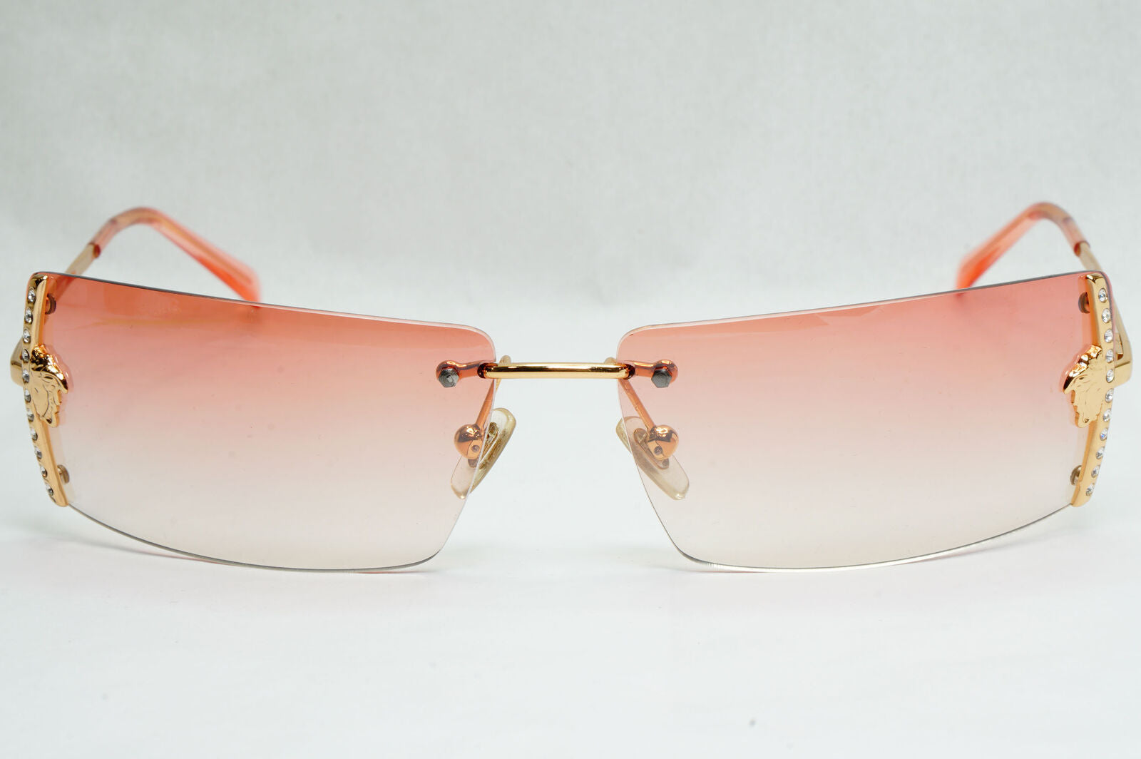 Versace Sunglasses 2004 Vintage Rimless Gold Crystals MOD N29-H N30/536 200124
