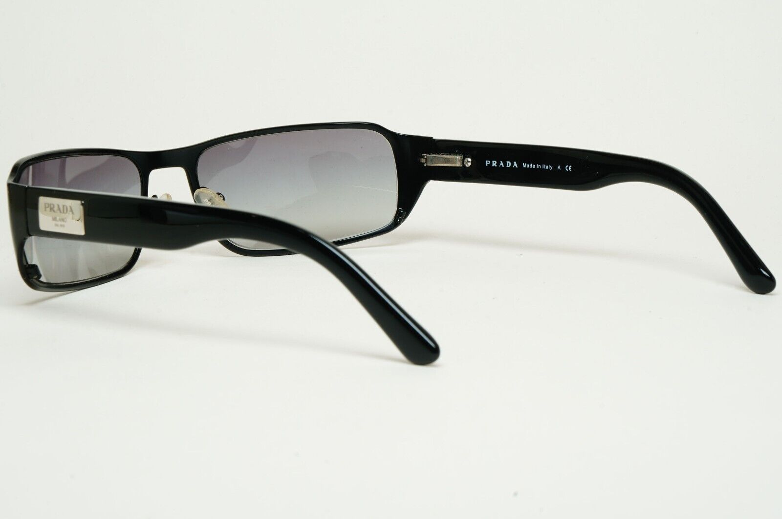 Prada Sunglasses 2007 Vintage Black Grey Rectangle PR61MS SPR 61M 1BO-3M1 310125