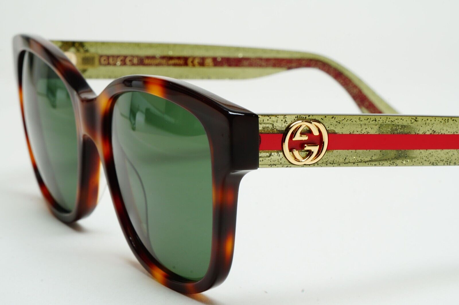 Gucci Sunglasses 2017 Brown Green Square Red Stripe GG0038ON 002 54mm 100225