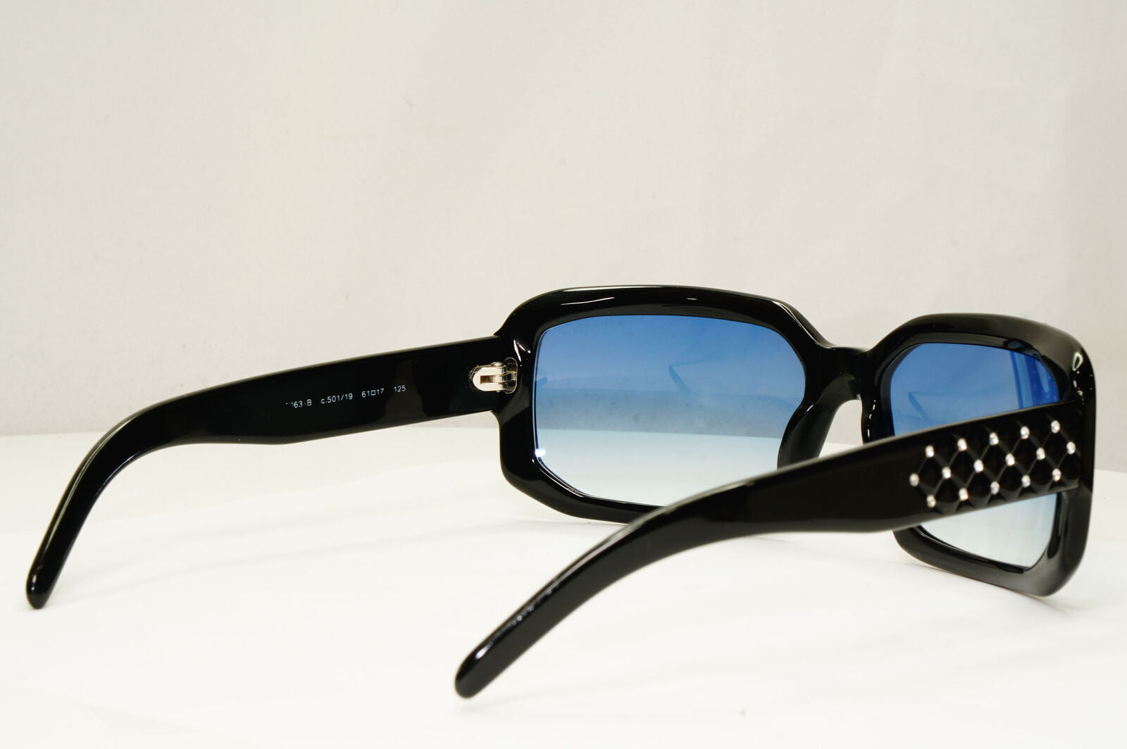 Chanel 2008 Vintage Sunglasses Black Blue Crystal 5063-B c.501/19 221122