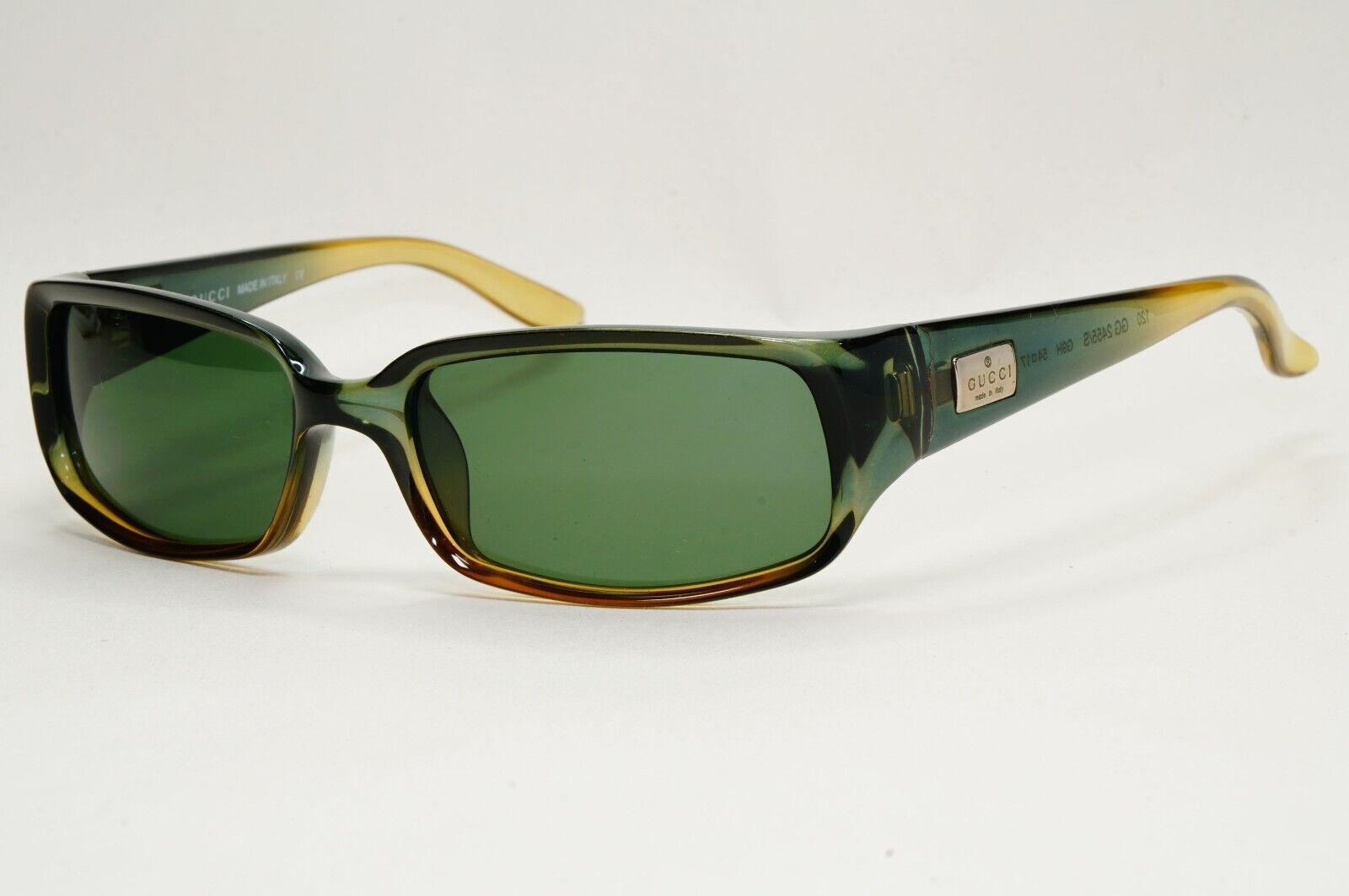 Gucci Sunglasses 1999 Vintage Green Transparent Rectangle GG 2455/S G9H 141024