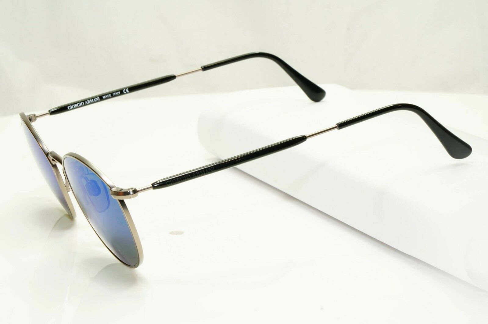 Giorgio Armani 1997 Vintage Sunglasses Blue Mirror Glass Silver 627 815/35 49mm