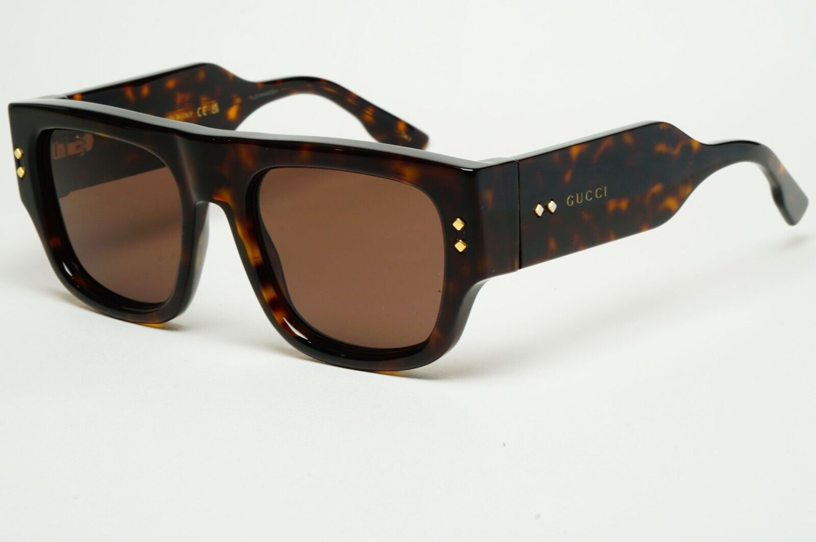 Gucci Sunglasses 2023 Brown Tortosise Square Heavy Thick GG1262S 002 290125