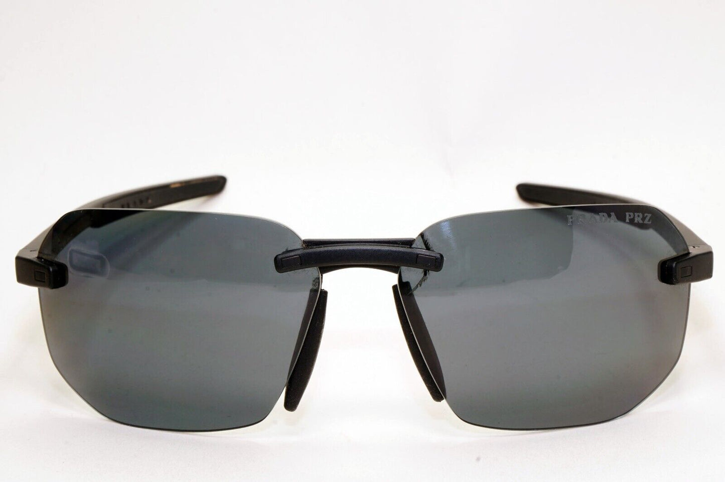 Prada Sunglasses Polarised Black Grey Rimless PS09WS SPS 09W DG0-02G 260724