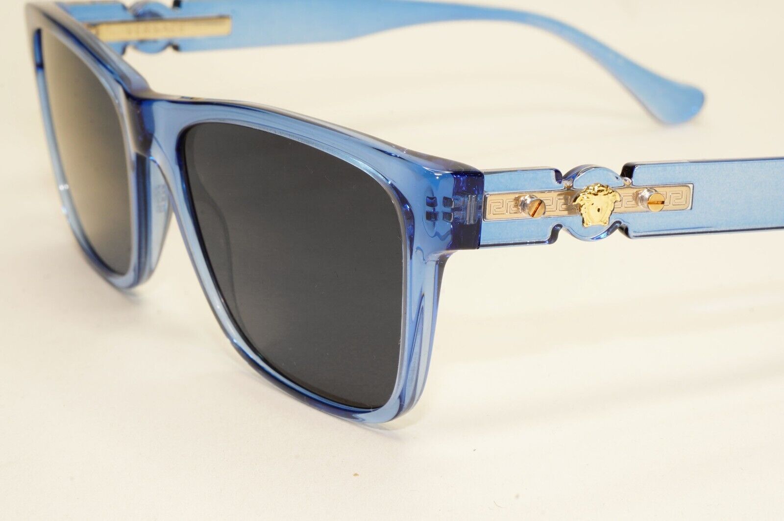 Versace Sunglasses Black Blue Transparent Gold Medusa Square MOD VE 3303 5415