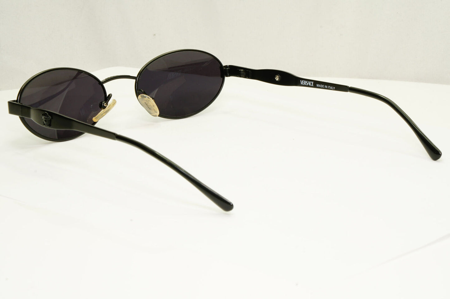 Gianni Versace 1996 Vintage Black Medusa Oval Metal Sunglasses MOD S08 COL 028