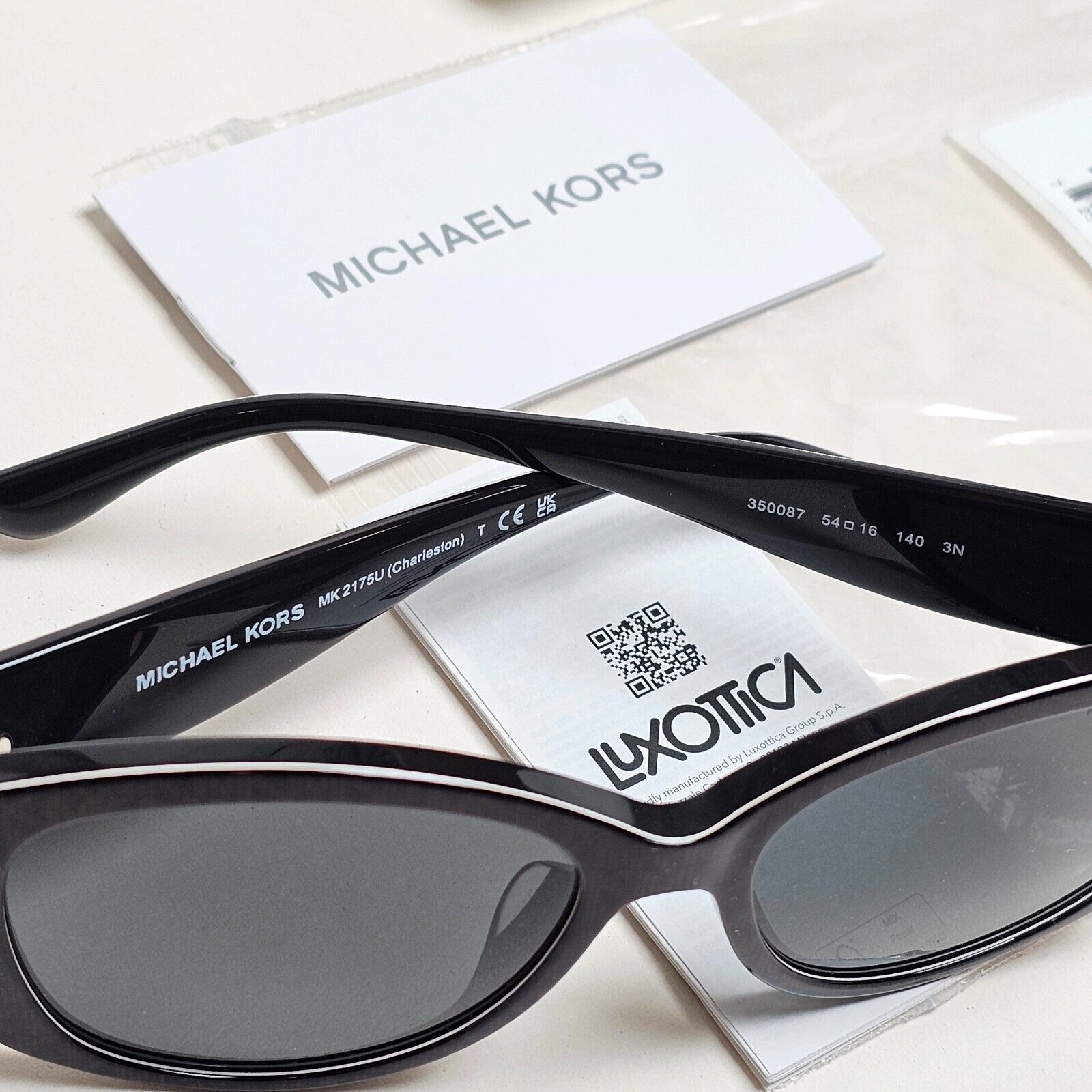 Michael Kors Sunglasses Black Gold Monogram Square MK 2175U Charleston 3500/87