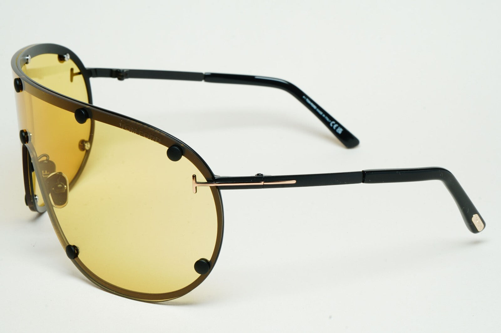 Tom Ford Sunglasses Kyler Black Yellow Visor Shield Large FT1043 TF 1043 02E