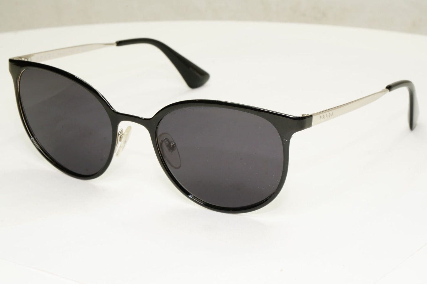 Prada Sunglasses Black Silver Metal Square Panto PR53TV VPR 53T 1AB-1O1 180323