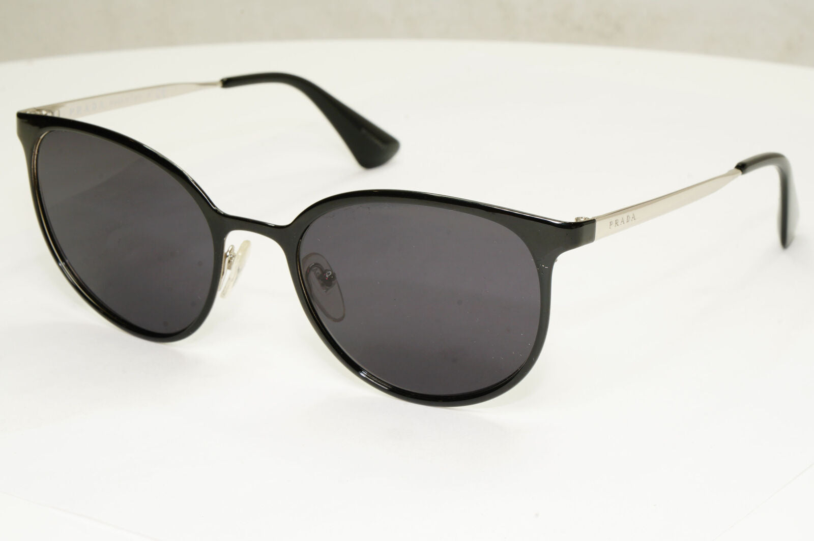 Prada Sunglasses Black Silver Metal Square Panto PR53TV VPR 53T 1AB-1O1 180323