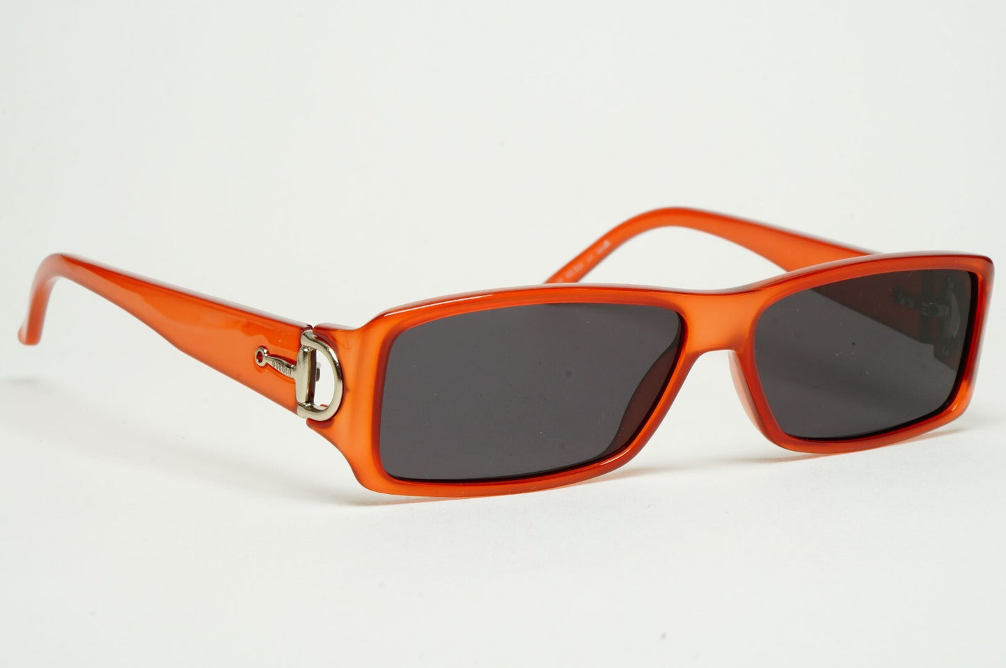 Gucci Sunglasses 2004 Vintage Coral Opalin Pale Red Black Rectangle GG 1524 U1T