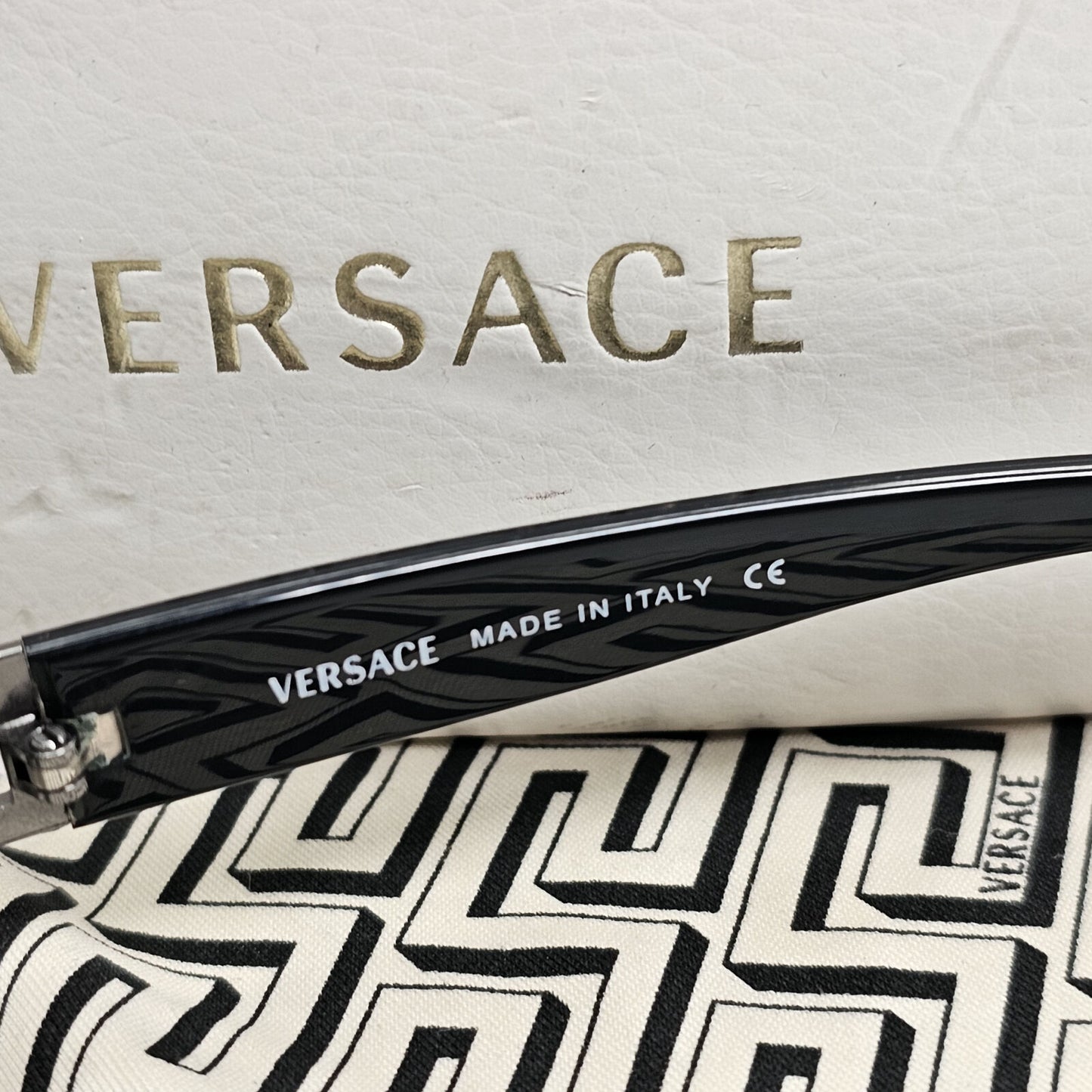 Versace Sunglasses 2004 Vintage Black Grey Mirror Rimless 2010-B 1001/88 140124