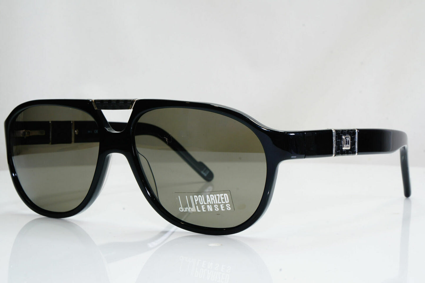 Authentic DUNHILL Polarized Vintage Sunglasses Black Pilot DU56301 08/12 26991