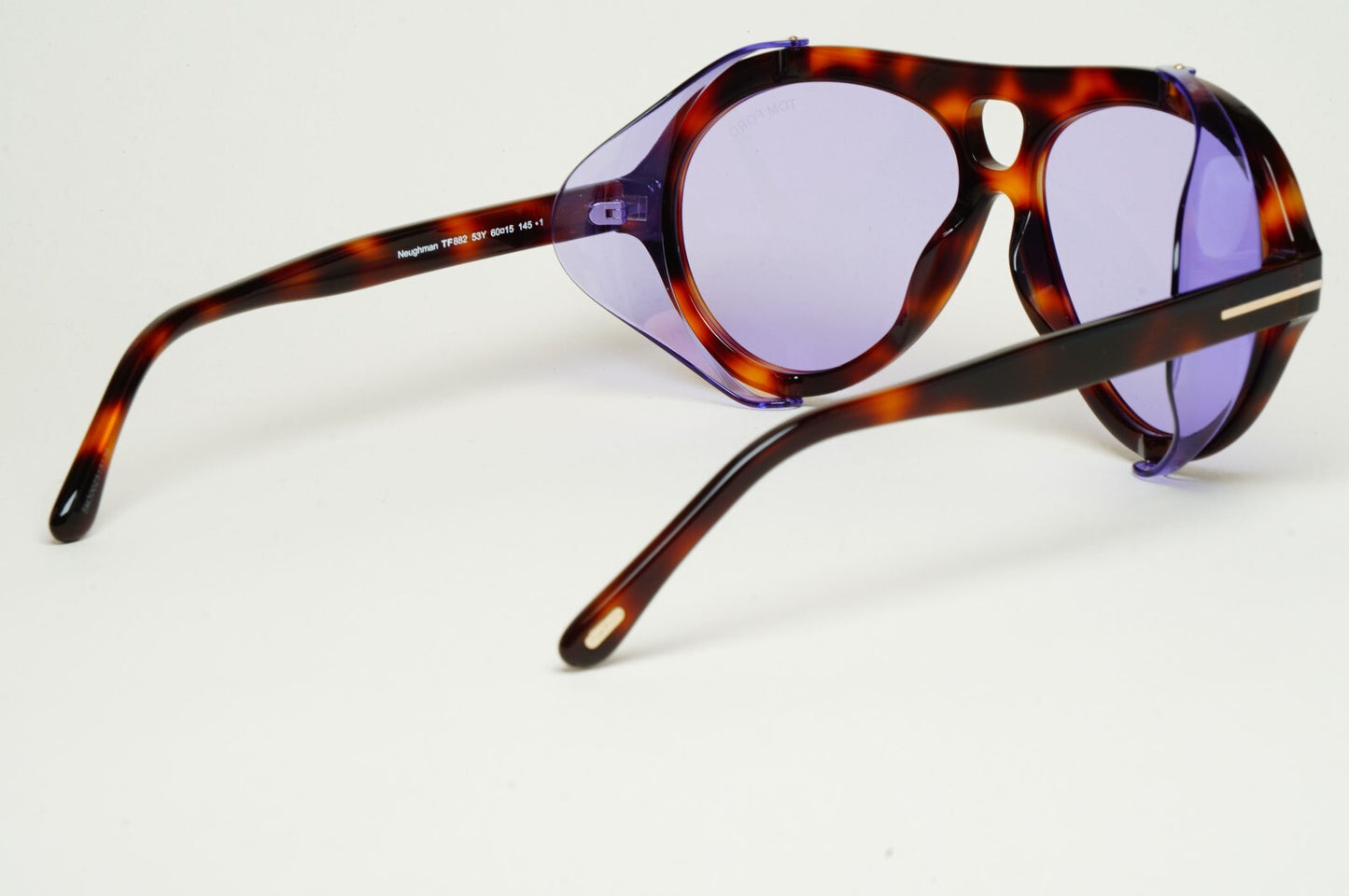 Tom Ford Sunglasses Neughman Brown Violet Pilot Side Shields FT0882 TF 882 53Y