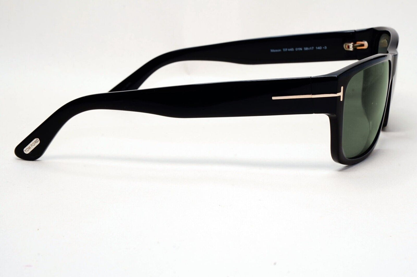 Tom Ford Sunglasses Mason Black Glossy Green Square FT0445 TF 445 01N 58mm