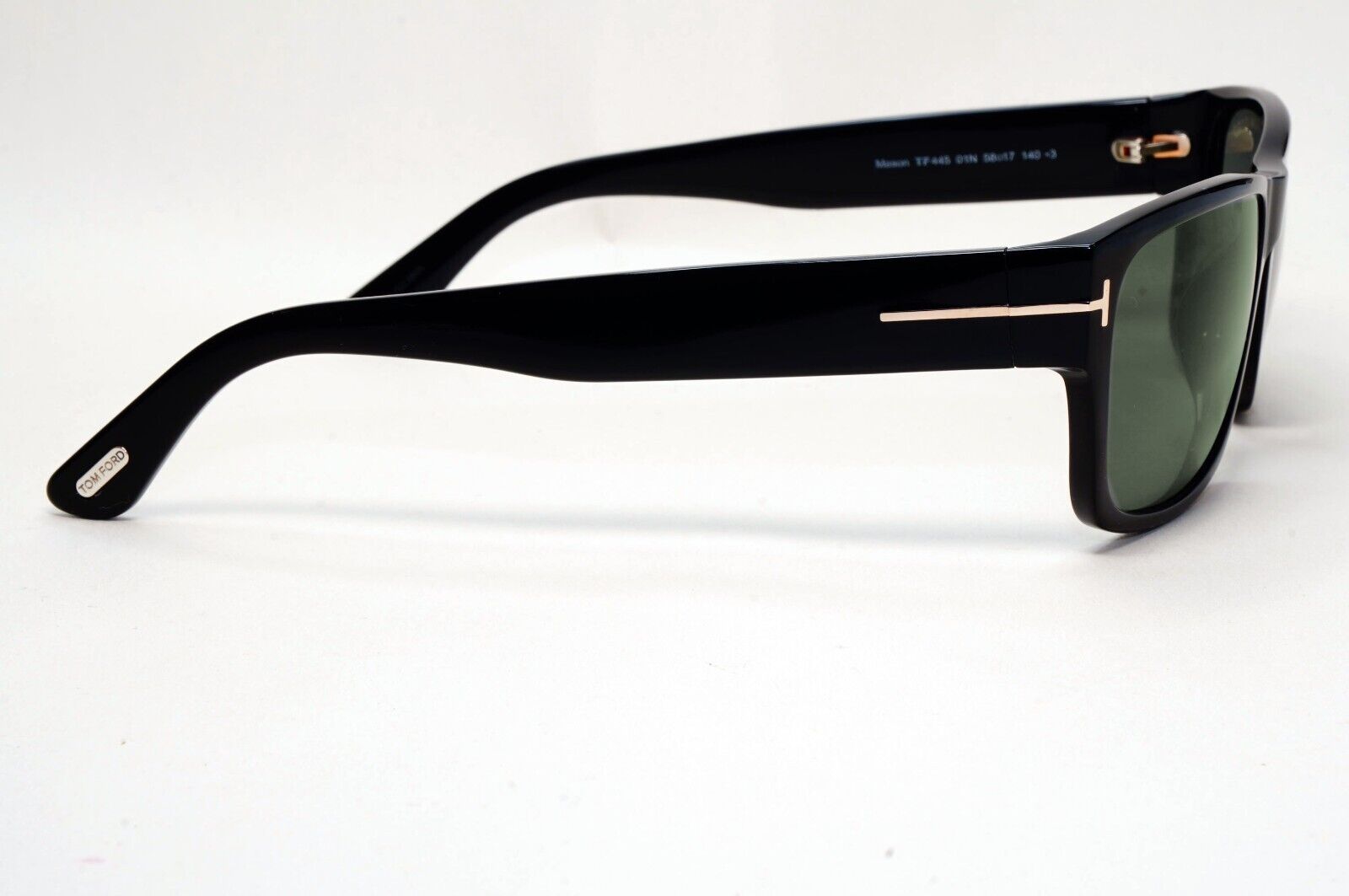 Tom Ford Sunglasses Mason Black Glossy Green Square FT0445 TF 445 01N 58mm