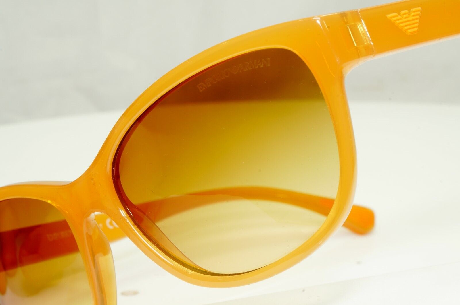 Emporio Armani Brown Honey Ochre Womens Sunglasses Square EA 4080 5537/2L 