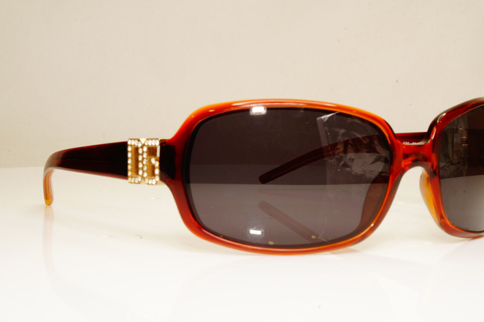 Dolce & Gabbana Brown Gold Diamante Womens Vintage Sunglasses D&G 810 K85 28655
