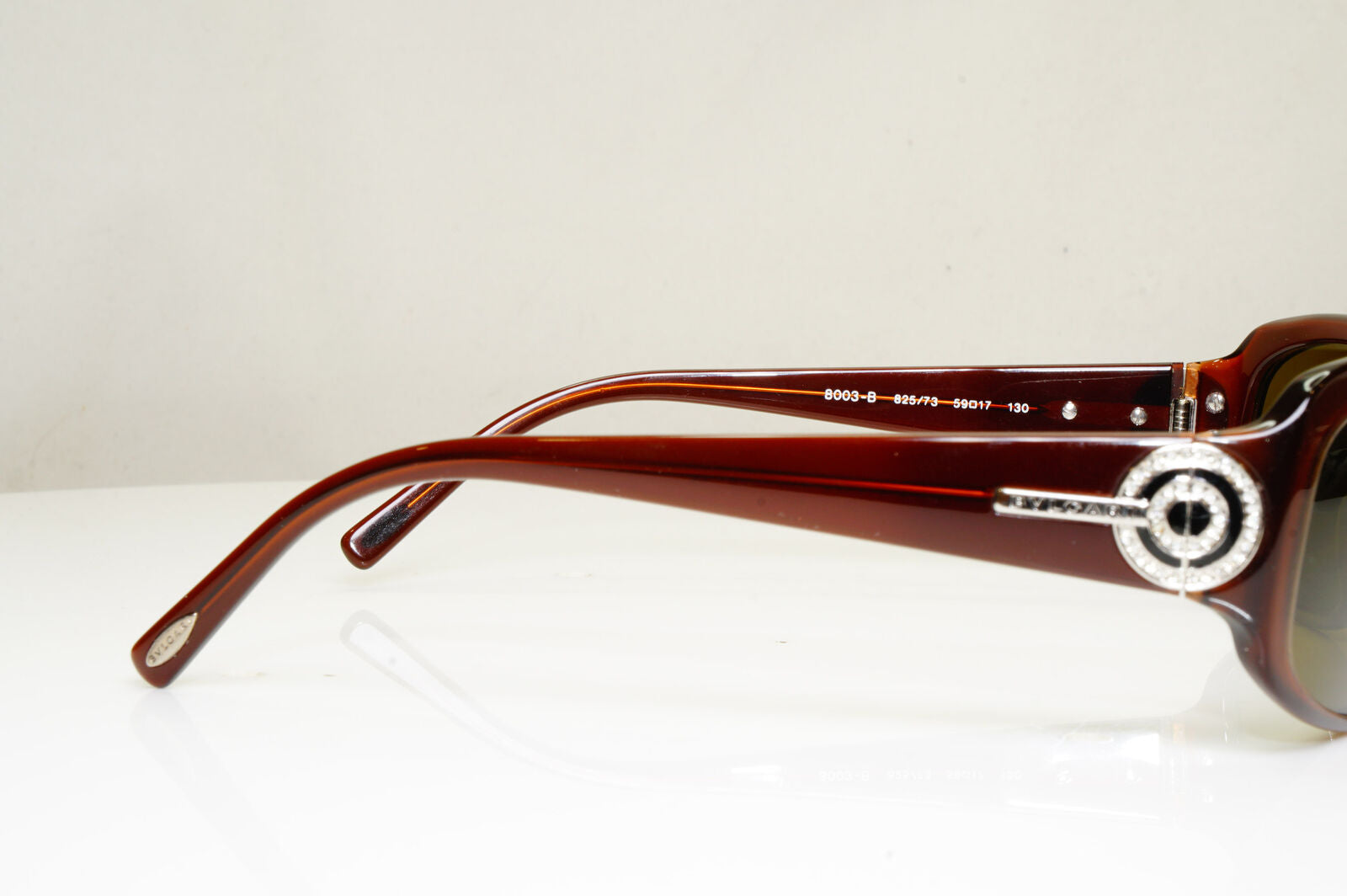 Authentic BVLGARI Mens Womens Sunglasses Brown CRYSTAL 8003 825/73 29225