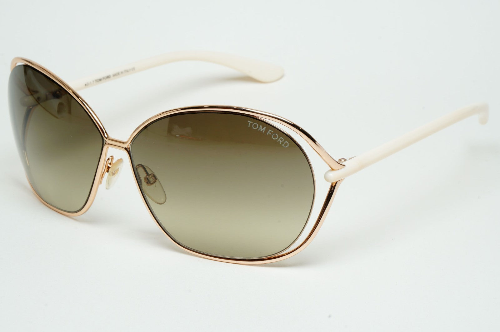 Tom Ford Sunglasses Carla Gold Grey Green Gradient White FT0157 TF 157 28P