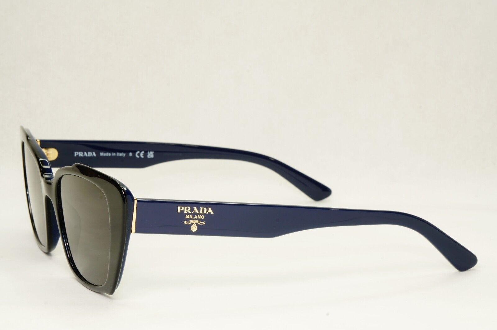 Prada Sunglasses Black Dark Blue Square Glossy PR01YV VPR 01Y 08V-1O1 51mm