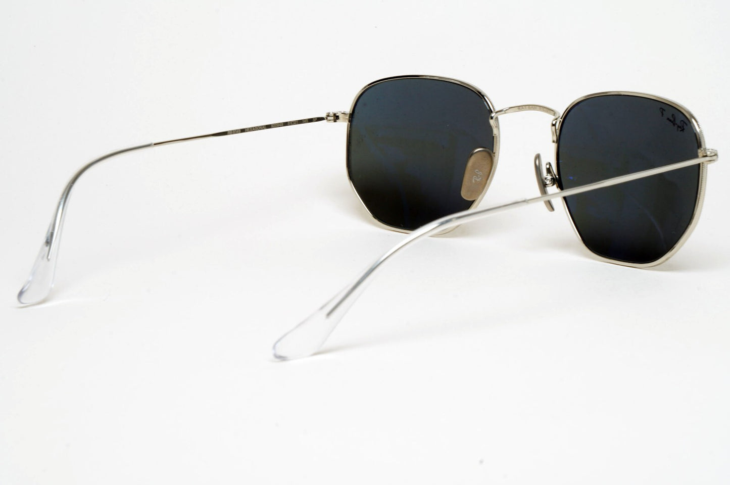 Ray-Ban Sunglasses Hexagonal Titanium Polarised Silver Black RB 8148 9209/48 51m