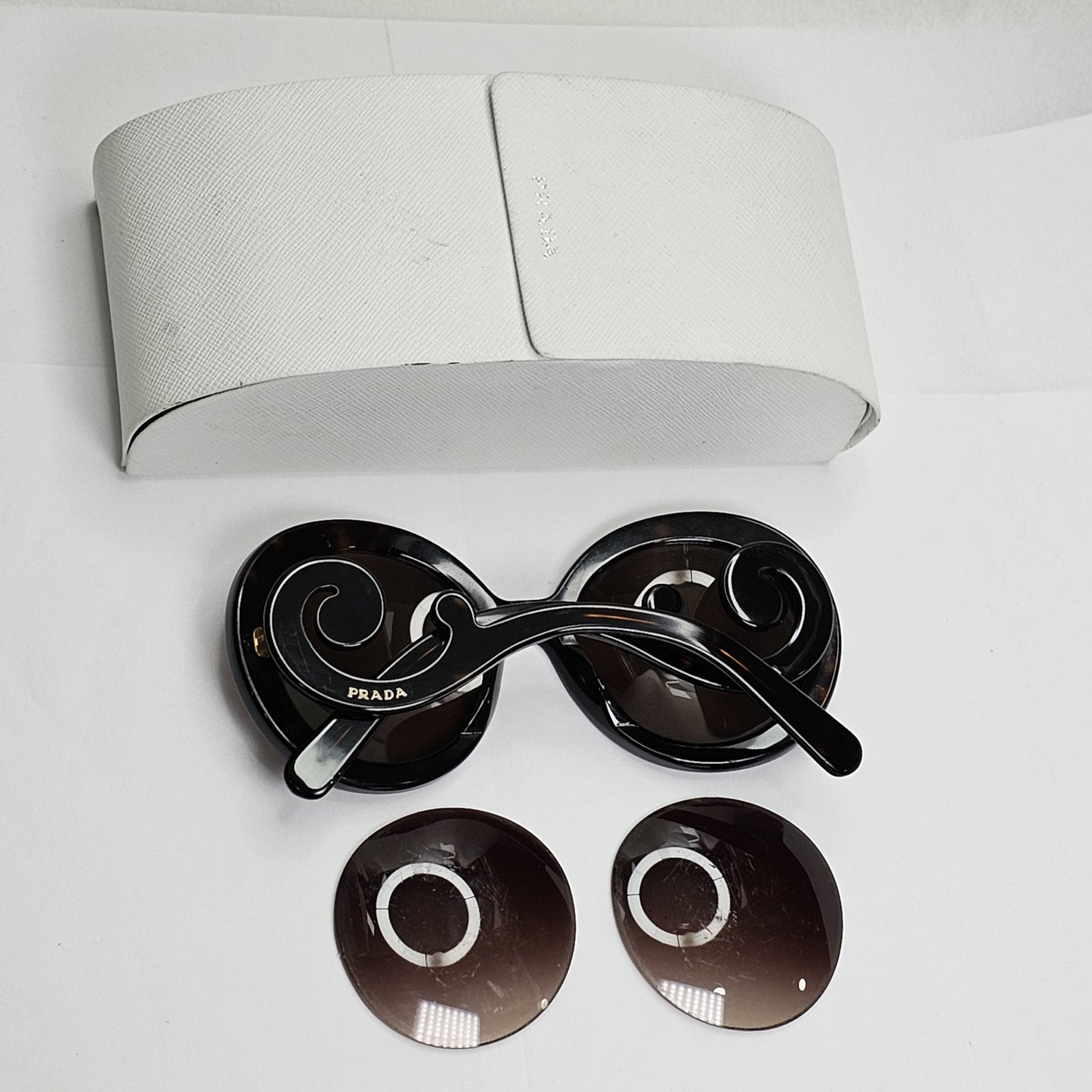 Prada Sunglasses Baroque Swirl Round Brown PR27NS SPR 27N 2AU-6S1 120124