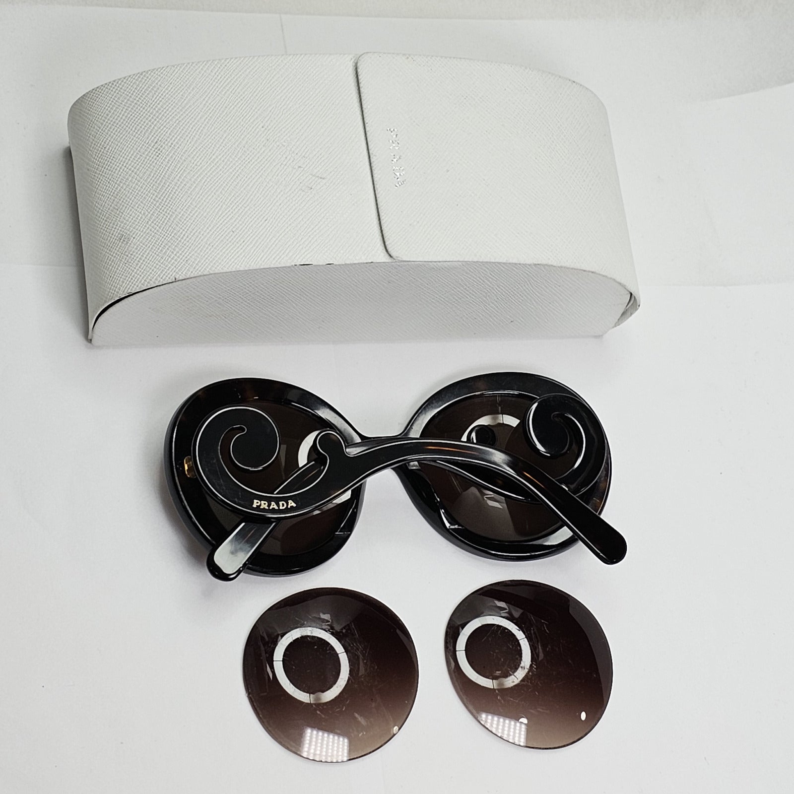 Prada Sunglasses Baroque Swirl Round Brown PR27NS SPR 27N 2AU-6S1 120124