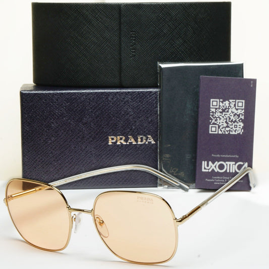 Prada Sunglasses Photochromic Gold Yellow Orange Square PR67XS SPR 67X ZVN-09D