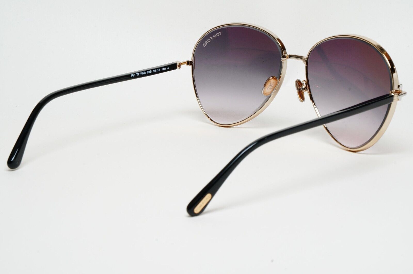 Tom Ford Sunglasses Rio Gold Black Grey Gradient Metal Pilot FT1028 TF 1028 28B