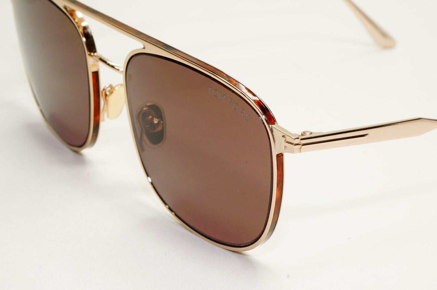 Tom Ford Sunglasses Jake Gold Metal Brown Pilot Navigator FT0827 TF 827 28E 56mm