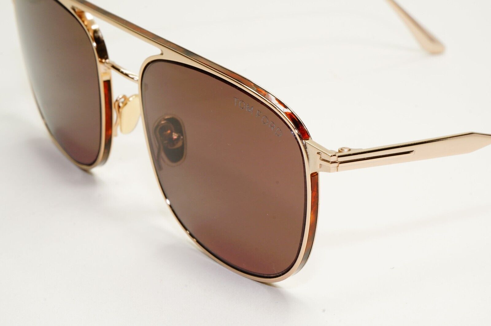 Tom Ford Sunglasses Jake Gold Metal Brown Pilot Navigator FT0827 TF 827 28E 56mm