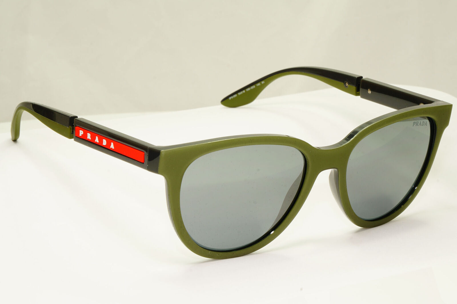 Prada Military Green Black Sunglasses Mirror Silver Grey SPS 05X PS05XS 03S-0D3