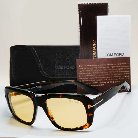 Tom Ford Sunglasses Bailey-02 Brown Tortoise Yellow Square FT0885 TF 885 55E