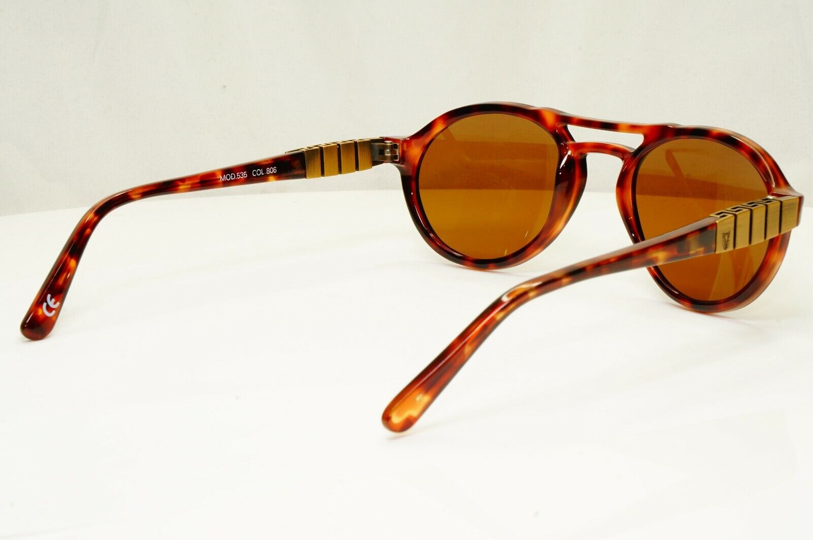 Gianni Versace 1996 Mens Vintage Brown Gold Sunglasses Meander MOD 535 COL 806