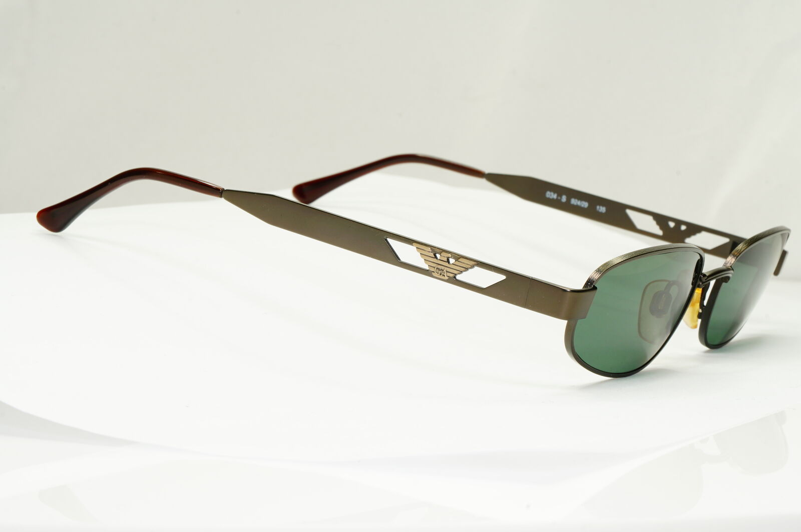 Emporio Armani Sunglasses 1997 Vintage Rectangle Bronze Green 034-S 924/29