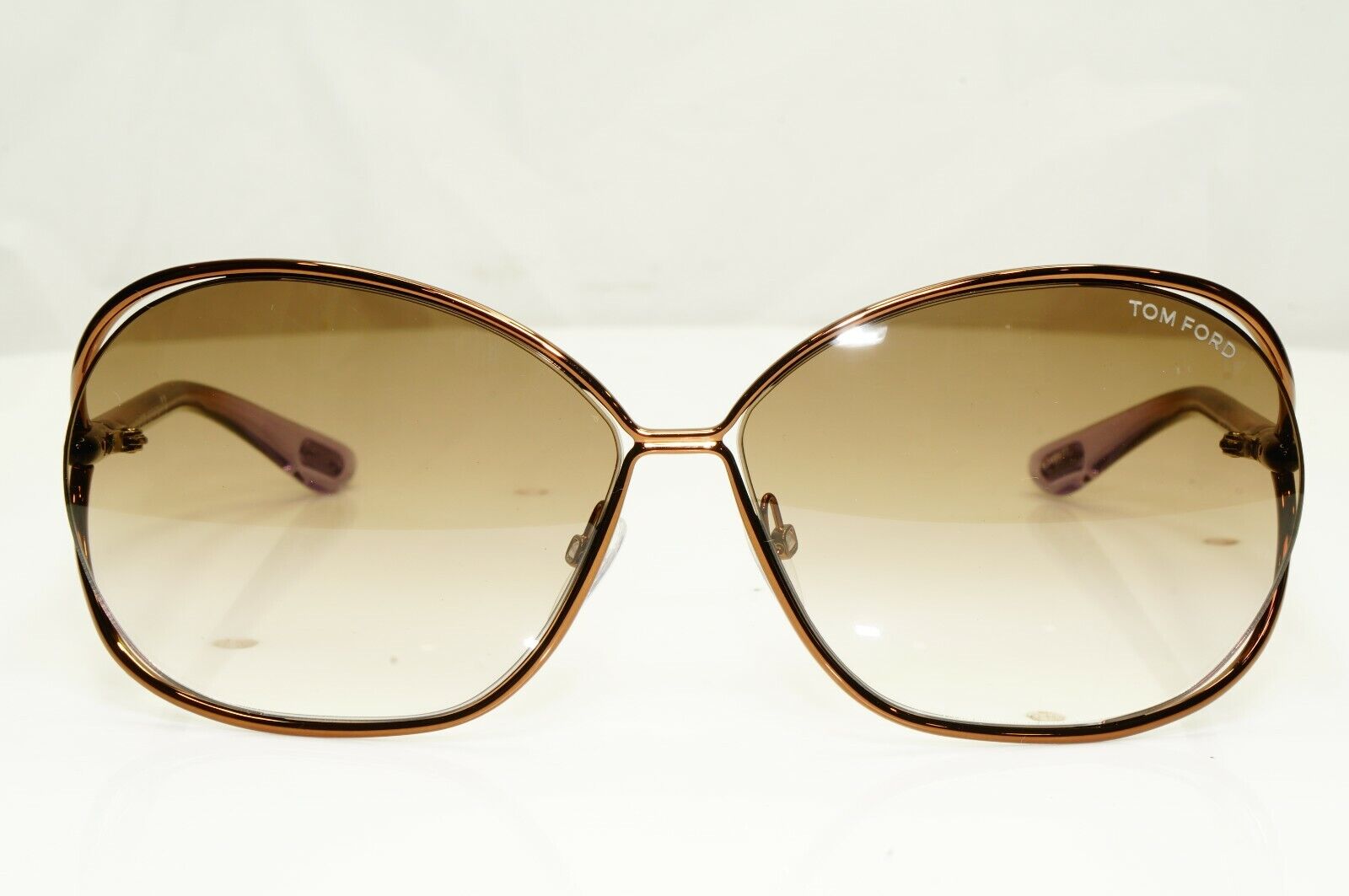 Authentic TOM FORD Womens Sunglasses Shiny Bronze Brown Carla TF157 48F 34462