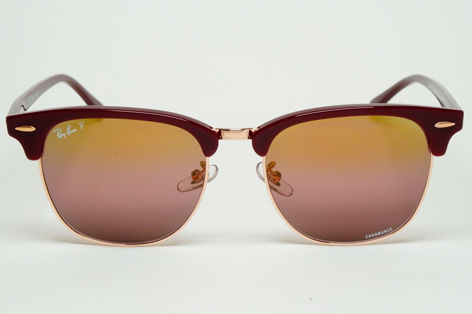 Ray-Ban Sunglasses Clubmaster Chromance Polarized Red Bordeaux RB 3016F 1365/G9