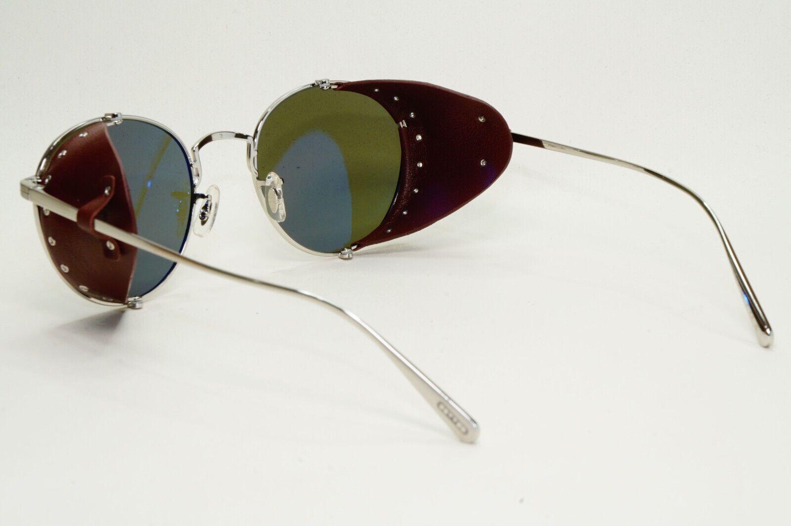 Oliver Peoples Sunglasses Cesarino-L Silver Green Side Shields OV 1323S 5254/52