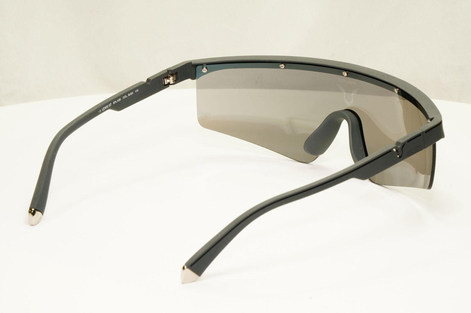 Police Lewis Hamilton F1 Sunglasses Black Silver Mirror Shield SPL A28 COL9U5X