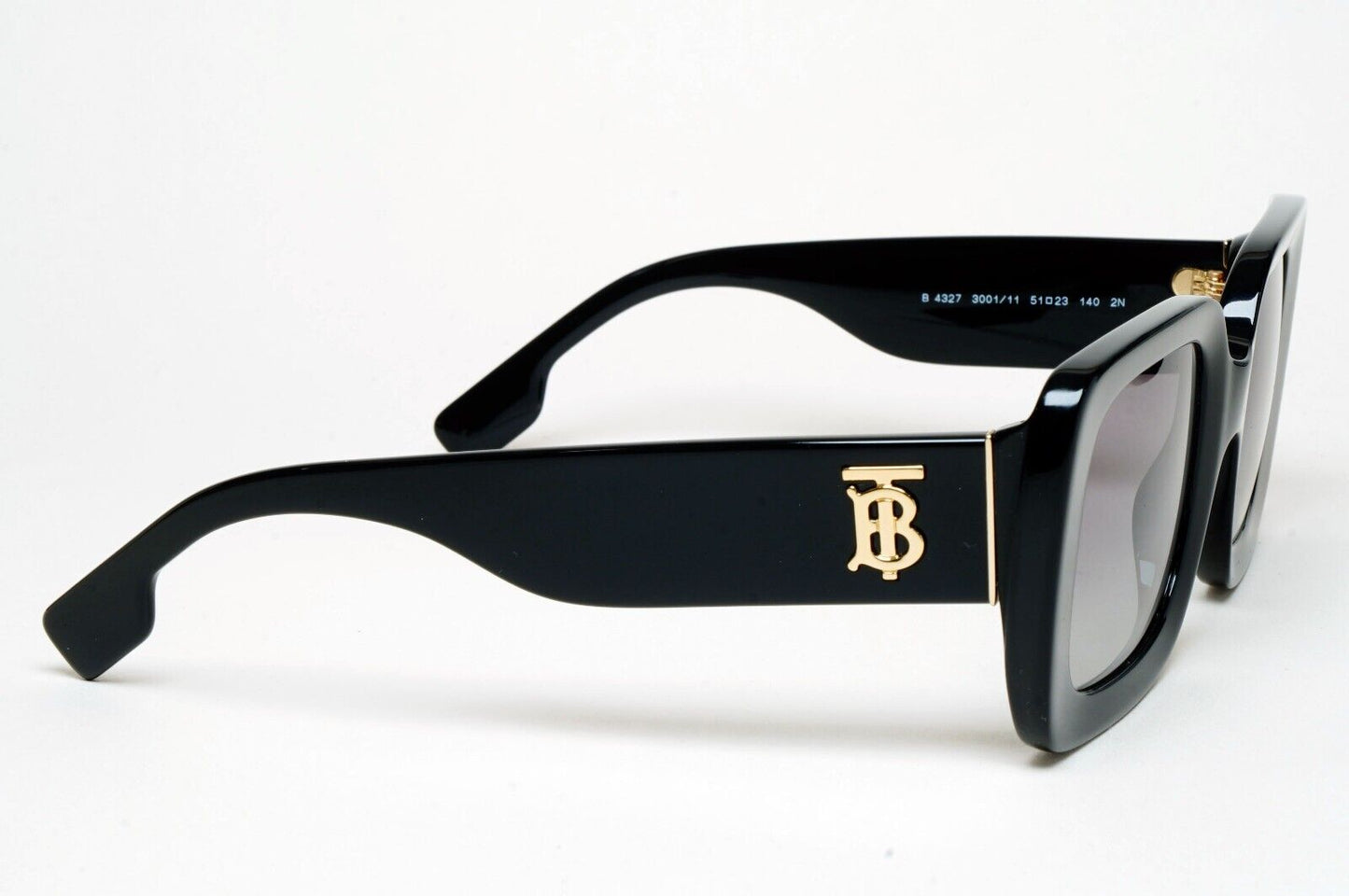 Burberry Sunglasses Delilah Black Gold Square Grey Gradient BE 4327 3001/11 51mm