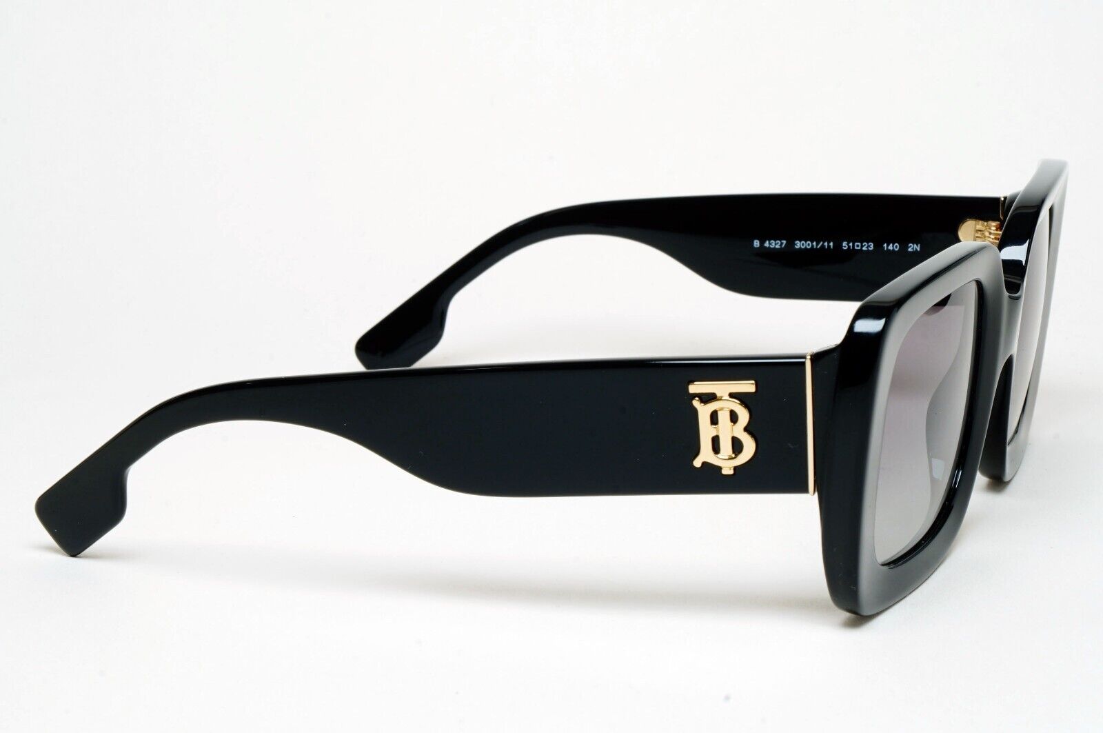 Burberry Sunglasses Delilah Black Gold Square Grey Gradient BE 4327 3001/11 51mm