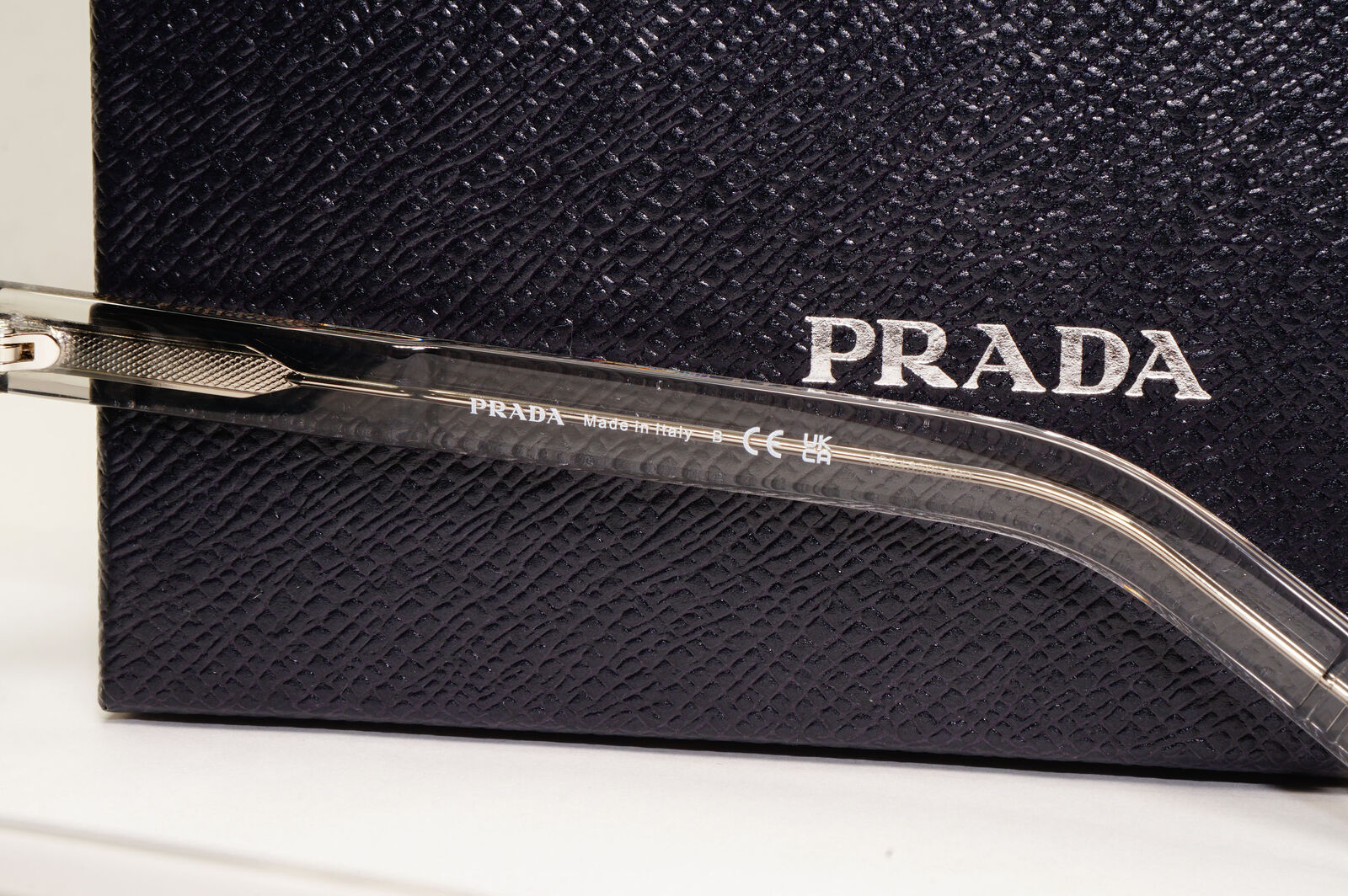 Prada Sunglasses Transparent Grey Crystal Blue Mirror PR06WS SPR 06W U43-01A